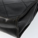 CHANEL Matelasse Shoulder Bag Lamb Skin Black Gold CC Auth BA8034-16