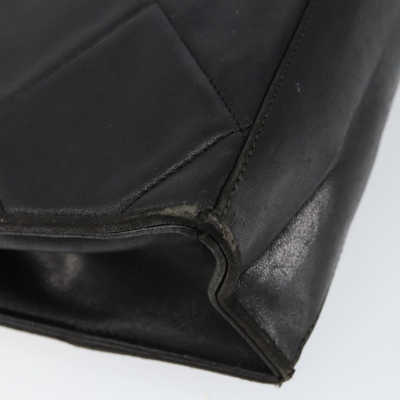 CHANEL Matelasse Shoulder Bag Lamb Skin Black Gold CC Auth BA8034