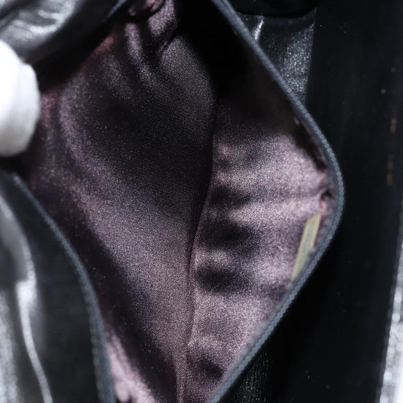 CHANEL Matelasse Shoulder Bag Lamb Skin Black Gold CC Auth BA8034