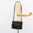CHANEL Matelasse Shoulder Bag Lamb Skin Black Gold CC Auth BA8034-24