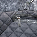 CHANEL Chain Tote Bag Caviar Skin Black Silver CC Auth BA8036-20