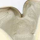 CHANEL Tote Bag Canvas Leather White Silver CC Auth BA8037-18