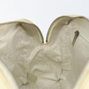 CHANEL Tote Bag Canvas Leather White Silver CC Auth BA8037-19