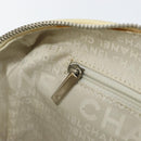 CHANEL Tote Bag Canvas Leather White Silver CC Auth BA8037-20