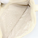 CHANEL Tote Bag Canvas Leather White Silver CC Auth BA8037-22