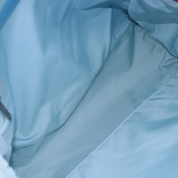 CHANEL New Travel Line Tote Bag Nylon Light Blue Silver CC Auth BA8038