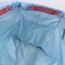 CHANEL New Travel Line Tote Bag Nylon Light Blue Silver CC Auth BA8038-17