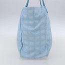CHANEL New Travel Line Tote Bag Nylon Light Blue Silver CC Auth BA8038-4