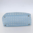 CHANEL New Travel Line Tote Bag Nylon Light Blue Silver CC Auth BA8038-9