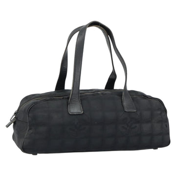 CHANEL New Travel Line Hand Bag Nylon Black CC Auth BA8039