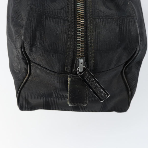 CHANEL New Travel Line Hand Bag Nylon Black CC Auth BA8039