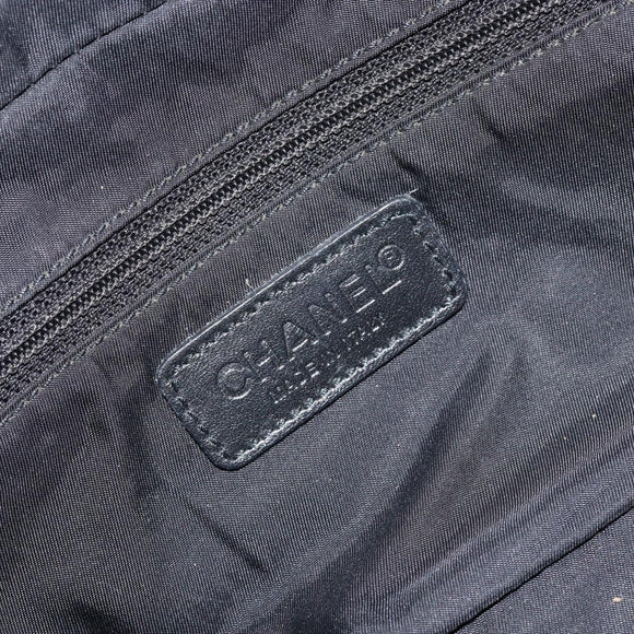 CHANEL New Travel Line Hand Bag Nylon Black CC Auth BA8039