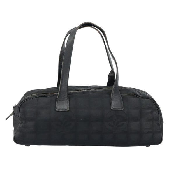 CHANEL New Travel Line Hand Bag Nylon Black CC Auth BA8039