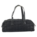 CHANEL New Travel Line Hand Bag Nylon Black CC Auth BA8039-2