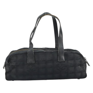 CHANEL New Travel Line Hand Bag Nylon Black CC Auth BA8039 - 0