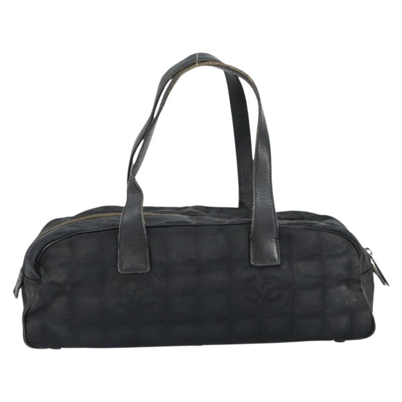 CHANEL New Travel Line Hand Bag Nylon Black CC Auth BA8039