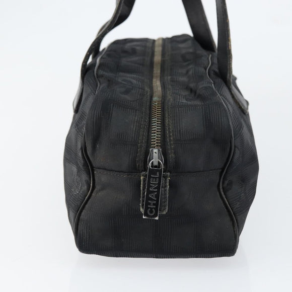 CHANEL New Travel Line Hand Bag Nylon Black CC Auth BA8039