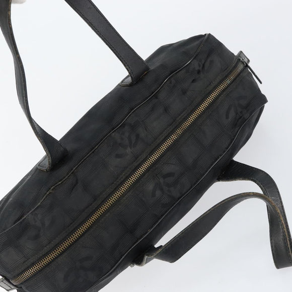CHANEL New Travel Line Hand Bag Nylon Black CC Auth BA8039