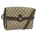 GUCCI GG Supreme Web Sherry Line Bag PVC Beige Gold 904 02 084 Auth BA804-1