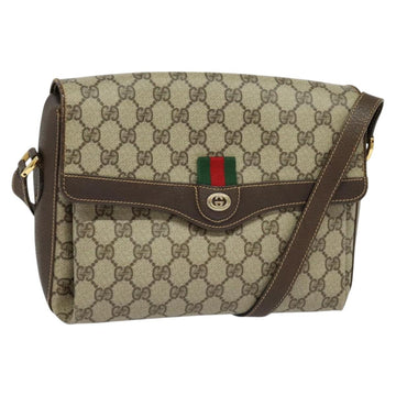 GUCCI GG Supreme Web Sherry Line Bag PVC Beige Gold 904 02 084 Auth BA804