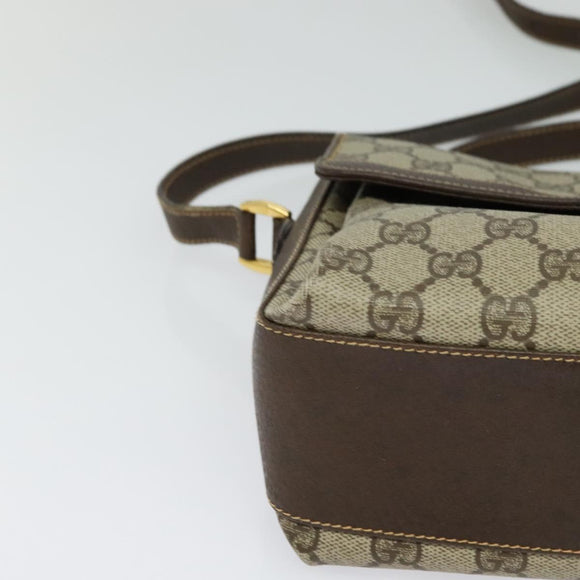 GUCCI GG Supreme Web Sherry Line Bag PVC Beige Gold 904 02 084 Auth BA804