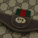 GUCCI GG Supreme Web Sherry Line Bag PVC Beige Gold 904 02 084 Auth BA804-17