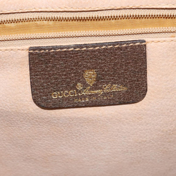 GUCCI GG Supreme Web Sherry Line Bag PVC Beige Gold 904 02 084 Auth BA804