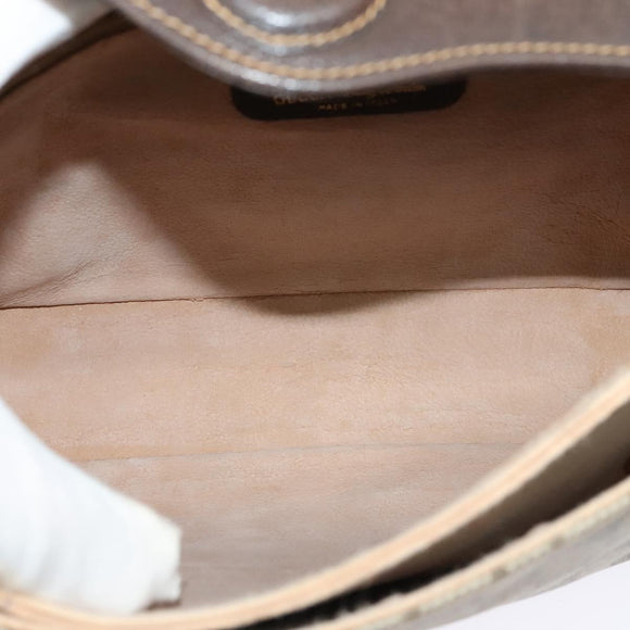 GUCCI GG Supreme Web Sherry Line Bag PVC Beige Gold 904 02 084 Auth BA804