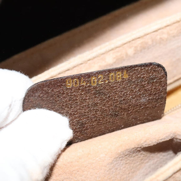 GUCCI GG Supreme Web Sherry Line Bag PVC Beige Gold 904 02 084 Auth BA804