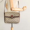 GUCCI GG Supreme Web Sherry Line Bag PVC Beige Gold 904 02 084 Auth BA804-23