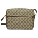 GUCCI GG Supreme Web Sherry Line Bag PVC Beige Gold 904 02 084 Auth BA804-2