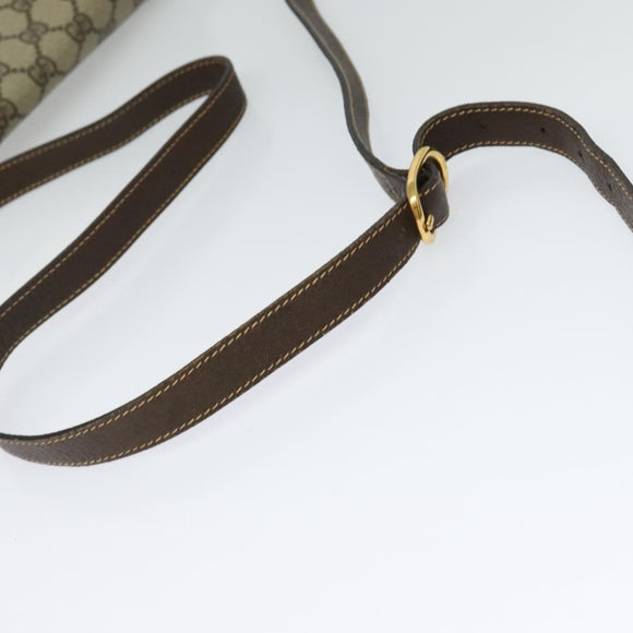 GUCCI GG Supreme Web Sherry Line Bag PVC Beige Gold 904 02 084 Auth BA804