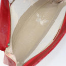 CHANEL Bicolore Clutch Bag Lamb Skin Red Gold CC Auth BA8040-10