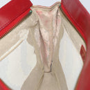 CHANEL Bicolore Clutch Bag Lamb Skin Red Gold CC Auth BA8040-18