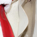 CHANEL Bicolore Clutch Bag Lamb Skin Red Gold CC Auth BA8040-11