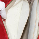 CHANEL Bicolore Clutch Bag Lamb Skin Red Gold CC Auth BA8040-19