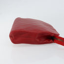 CHANEL Bicolore Clutch Bag Lamb Skin Red Gold CC Auth BA8040-3