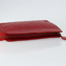 CHANEL Bicolore Clutch Bag Lamb Skin Red Gold CC Auth BA8040-5