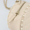 CHANEL Matelasse Chain Shoulder Bag Lamb Skin Beige Gold CC Auth BA8041-15