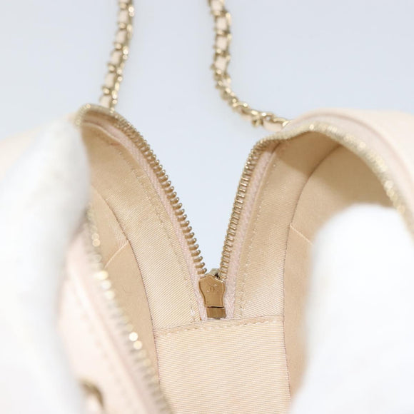CHANEL Matelasse Ketten-Schultertasche Lammleder Beige Gold CC Auth ba8041M
