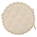 CHANEL Matelasse Ketten-Schultertasche Lammleder Beige Gold CC Auth ba8041M-2