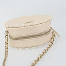 CHANEL Matelasse Ketten-Schultertasche Lammleder Beige Gold CC Auth ba8041M-6