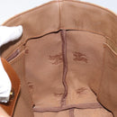 Burberrys Nova Check Hand Bag Canvas Beige Gold Auth BA8044-18