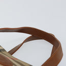 Burberrys Nova Check Hand Bag Canvas Beige Gold Auth BA8044-8