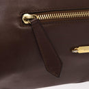 BURBERRY Hand Bag Leather Brown Gold Auth BA8046-19