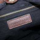 BURBERRY Hand Bag Leather Brown Gold Auth BA8046-20