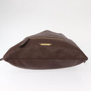 BURBERRY Hand Bag Leather Brown Gold Auth BA8046-5