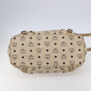 MCM Vicetos Logogram Tote Bag PVC Leather 2way Beige Gold Auth BA8048-11