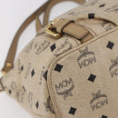 MCM Vicetos Logogram Tote Bag PVC Leather 2way Beige Gold Auth BA8048-13