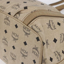 MCM Vicetos Logogram Tote Bag PVC Leather 2way Beige Gold Auth BA8048-14